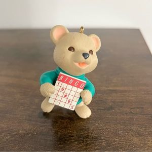 Vintage Hallmark Keepsake Handcrafted Christmas Ornament Bingo Bear 1995 No Box